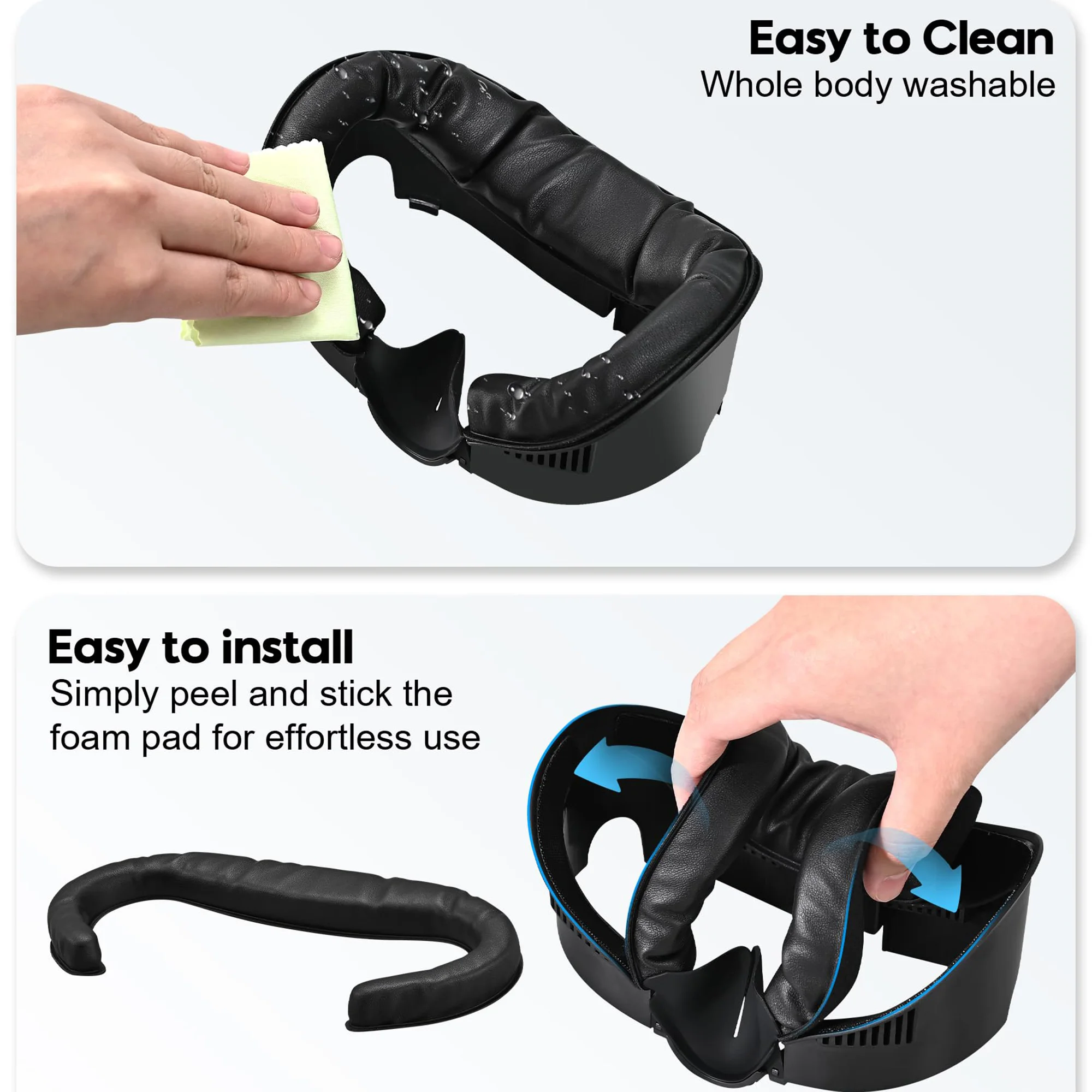 TRANSNOVO PU Face Cushion Pad Compatible with Meta Quest 3 Fitness-Focused Facial Interface Foam Replacement