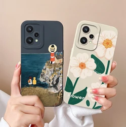 Case For OPPO Realme 9 Pro Plus 5G Hot New Flowers Cartoon Liquid Silicone Back Cover For Realme9 Pro Plus 5G Shockproof Funda