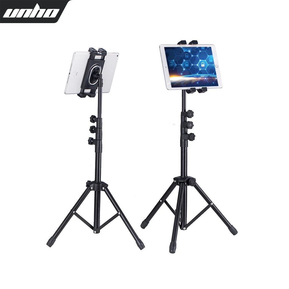 Tablet Tripod Stand Holder Height Adjustable Phone Floor Mount Stand for 4.7-12.9 Inch Device