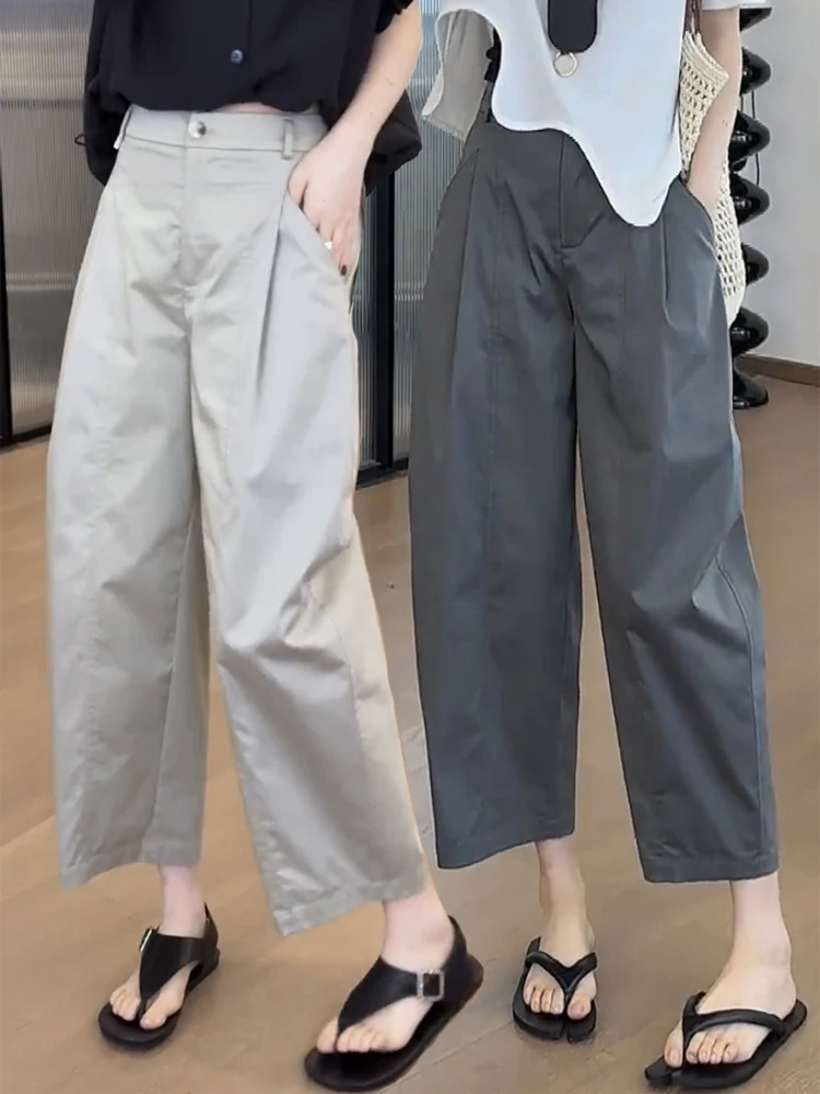 Japanese Sle Balloon Pants Women Summer Slimming Harlan Pants Small Size Loose Wide Leg Pants Nine Points Casual Carrot Pants