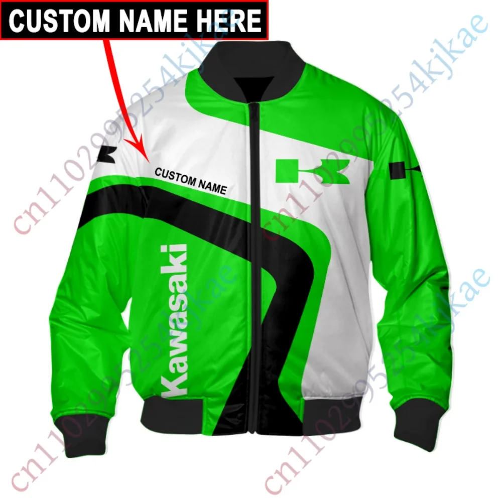 

Kawasaki Jackets Men's clothing Thick Hip Hop Bomber Jacket Streetwear Harajuku Windbreaker Winter Lightweight Baseball Uniform