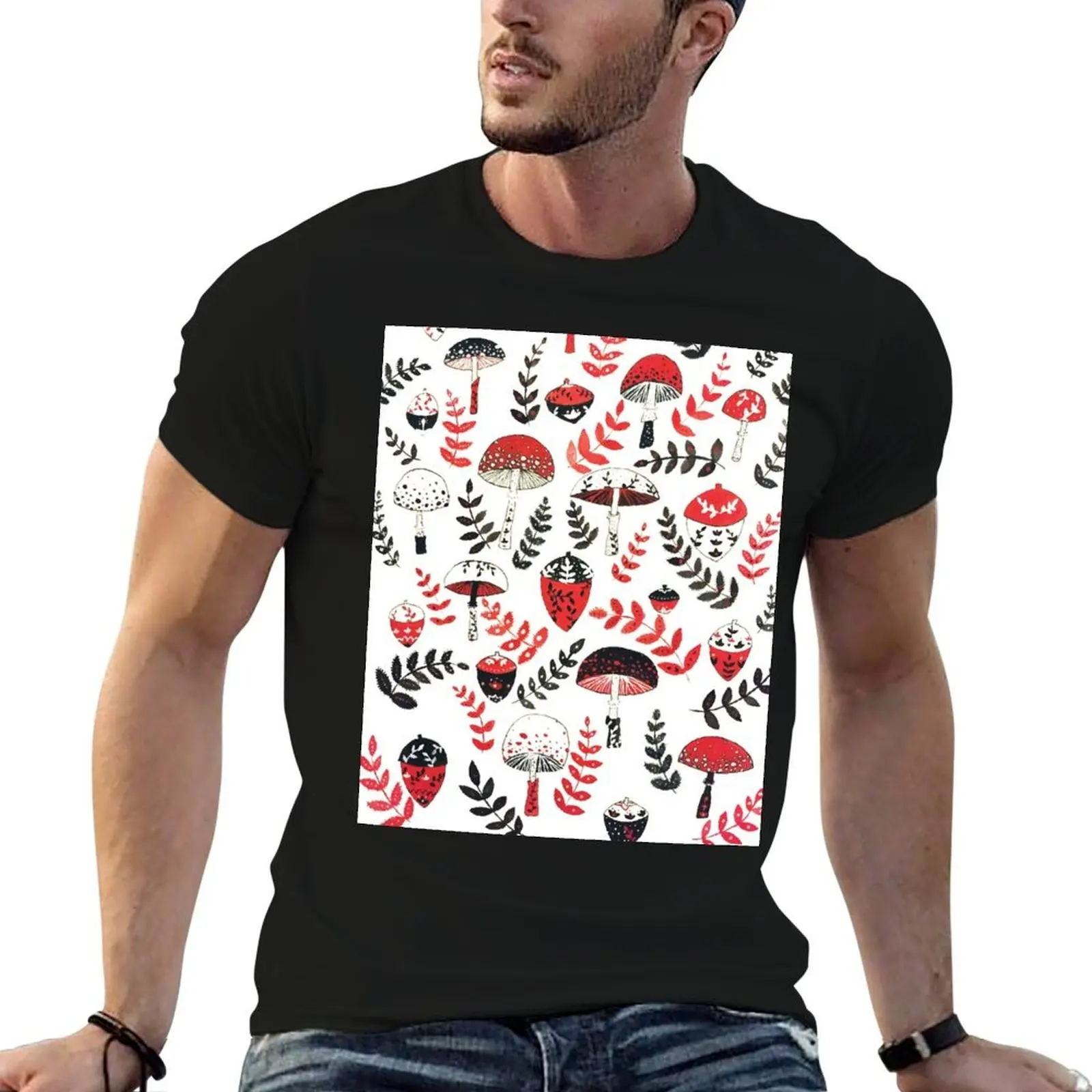 Magical Mushrooms & Acorns T-Shirt vintage graphic tee anime t shirts oversized t shirt vintage t shirt men