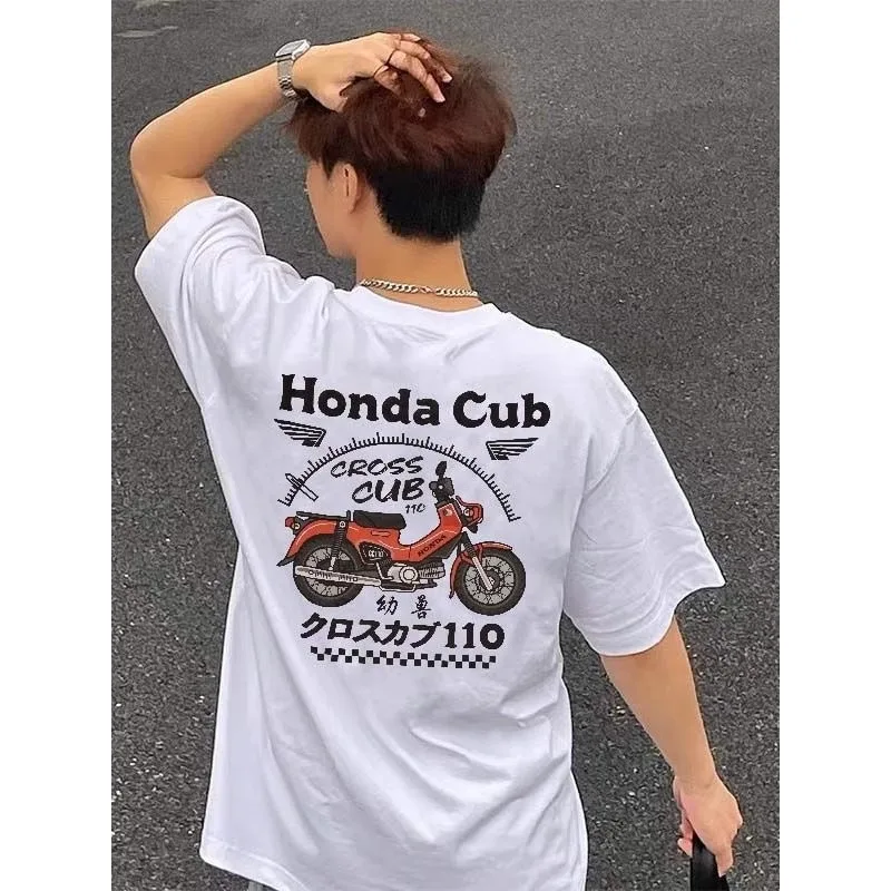 

Новая ретро мотоциклетная серия Honda Young Beast CC110, мужская и женская американская футболка с короткими рукавами с принтом, модные брендовые топы