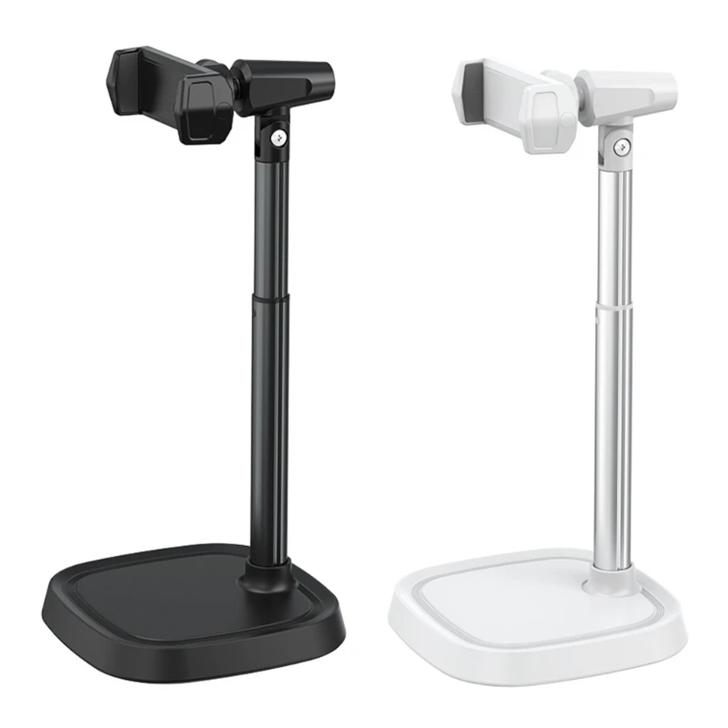 Universal Phone Stand with Adjustable Height 360 Swivels Desk Phone Mount Aluminum for Live Streaming Video Watchings