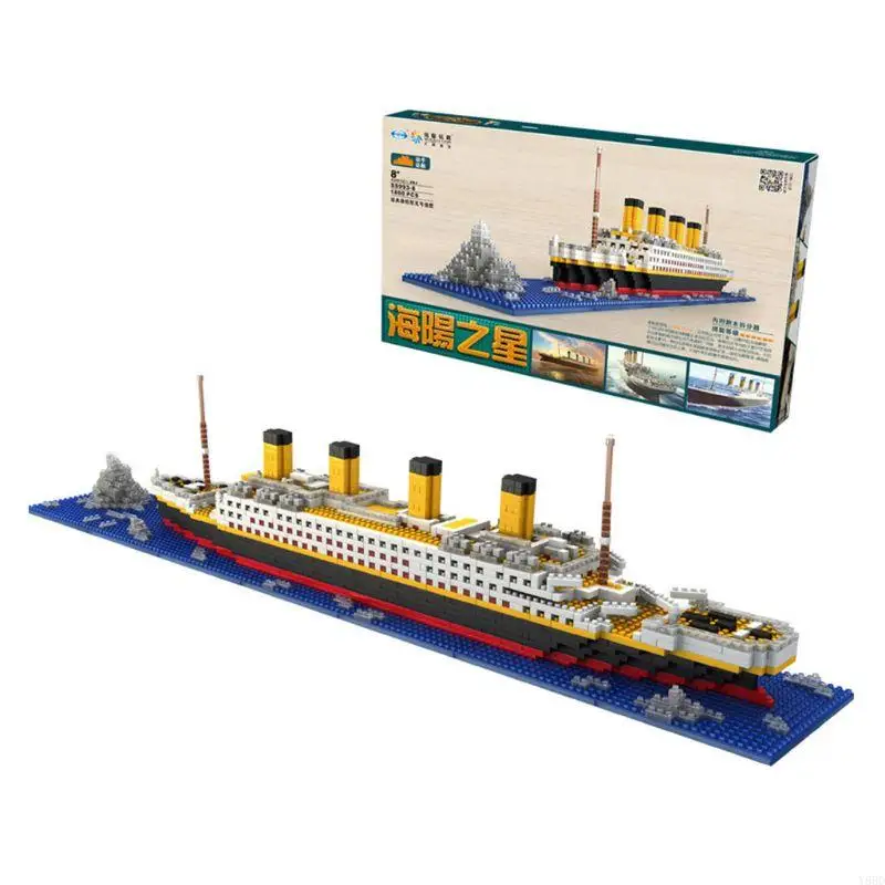 Y88D Funny Plastic Building Bricks Titanic Cruise Ship Party Favor for Kids&Adult