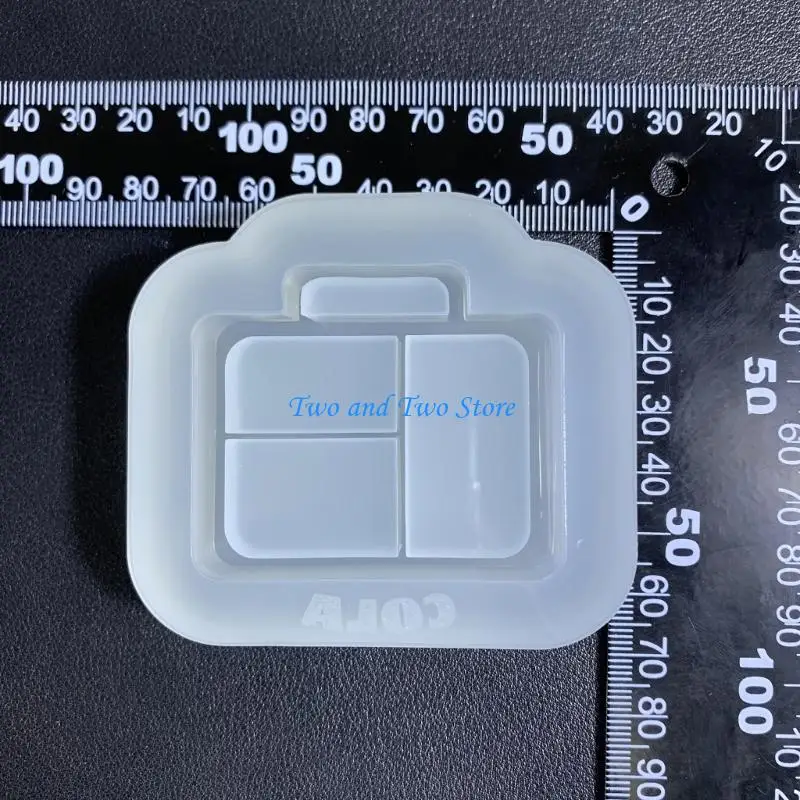 HX6F قوالب ديكور سيليكون لامعة صندوق تخزين صغير حلية سلسلة المفاتيح قالب قلادة ذاتية الصنع #2