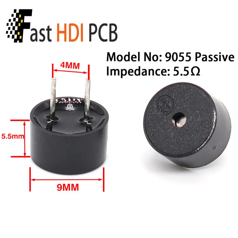 パッシブブザー 9055 9x5.5mm インピーダンス 5.5/16/42Ω 耐高温性 | 最高コストパフォーマンス電子部品 | 工場直販