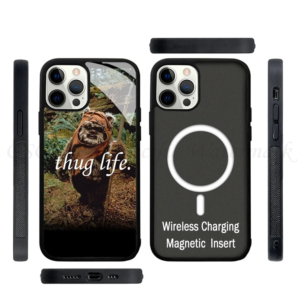 Чехол для телефона Ewok Thuggin с сильным магнитом для IPhone 15 14 13 Pro Max 11 12 Mini Alex Mirror для Magsafe, чехол для беспроводной зарядки