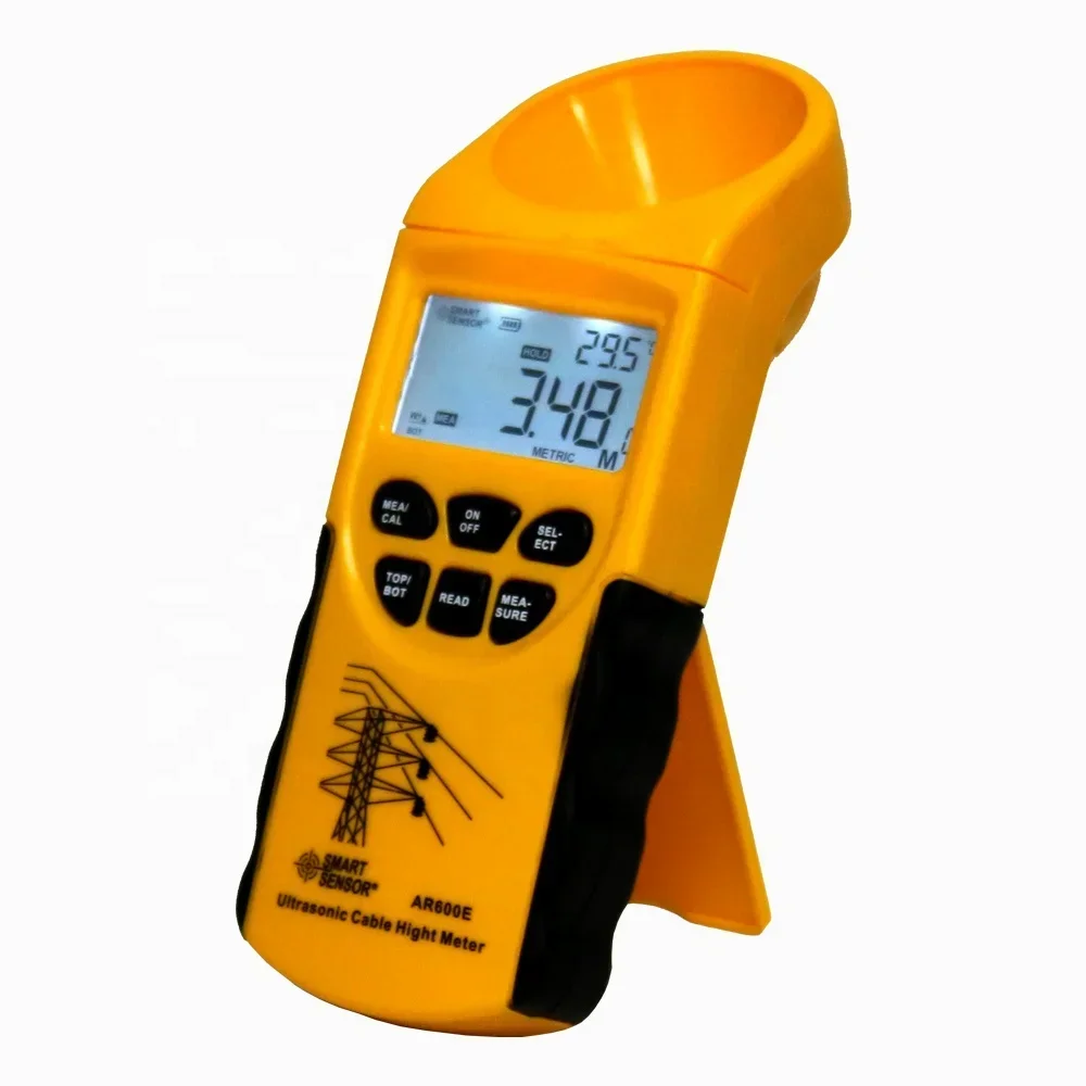 Ultrasonic Cable Height Meter 6 Cables Measurement LCD display Measuring Range Height 3-23m ,Plane 3-15m Smart Sensor AR600E