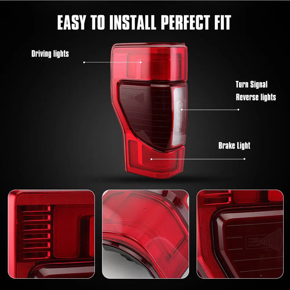 Left Driver LED Tail Light Brake W/Blind Spot For Ford F-250 F-350 2020-2022 view 4