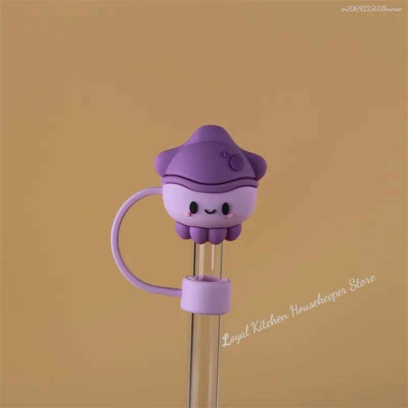 1PC Silicone Sealing Straw Plug Reusable Drinking Dust Cap Cartoon Plugs Tips Cover Suit Kitchen Cup DIY Accessories