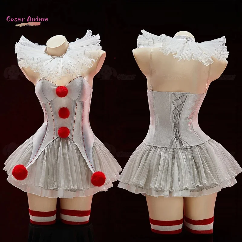 

Костюм клоуна для косплея на Хэллоуин, Рождество, аниме, вечерние игры Comic Con, повседневная модная одежда