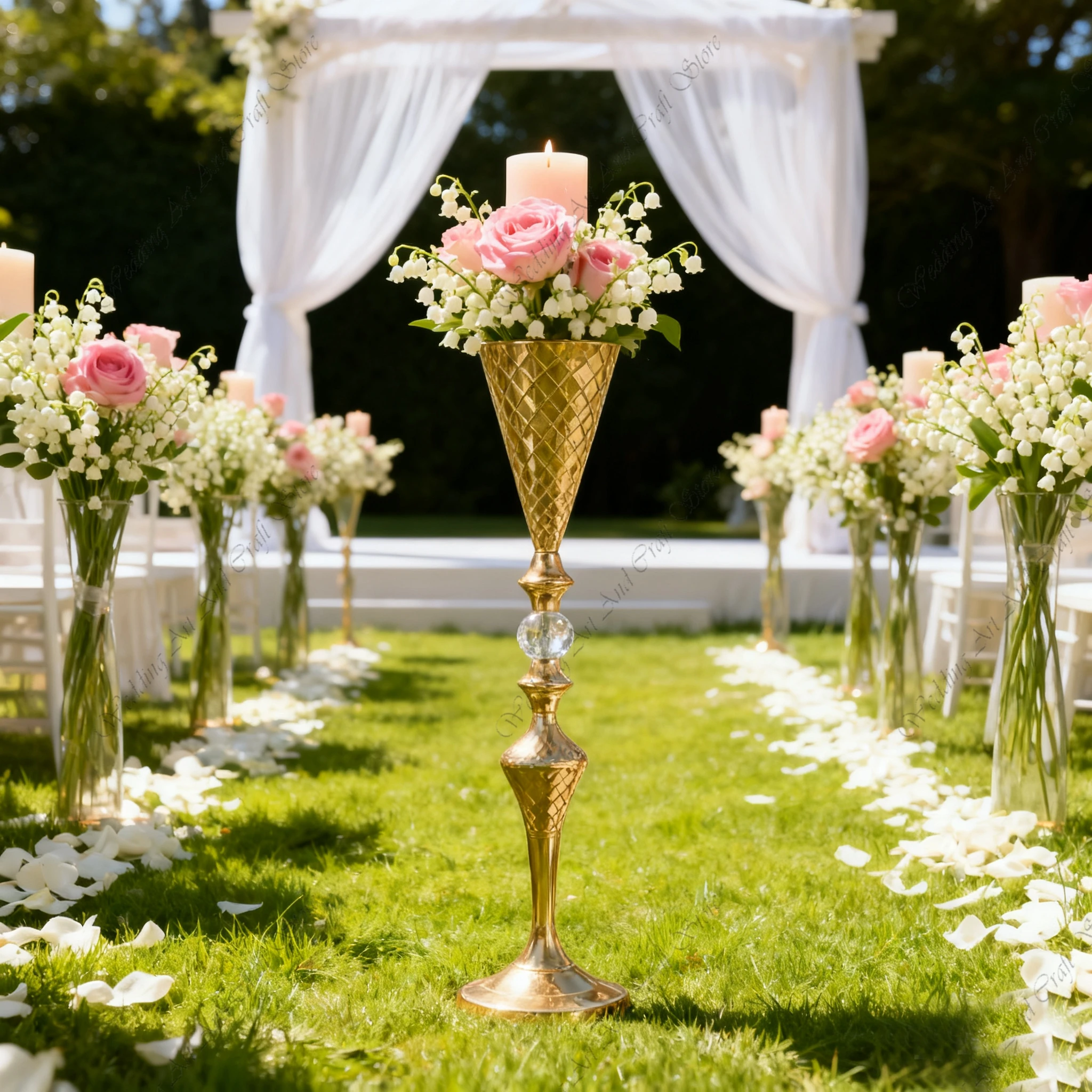 

10pcs 40-90 cm Tall f8 Metal Flower Vase Stand Candle Holder Wedding Centerpiece and Event Road Lead Party Supplies ivy240