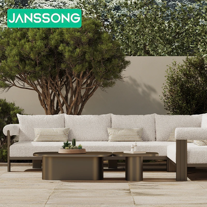 New Patio Balcony Nordic Sofa Metal Modern Chair Furniture Garden Hotel Leisure Villa Terrace Preservative Outdoor Furniture Set