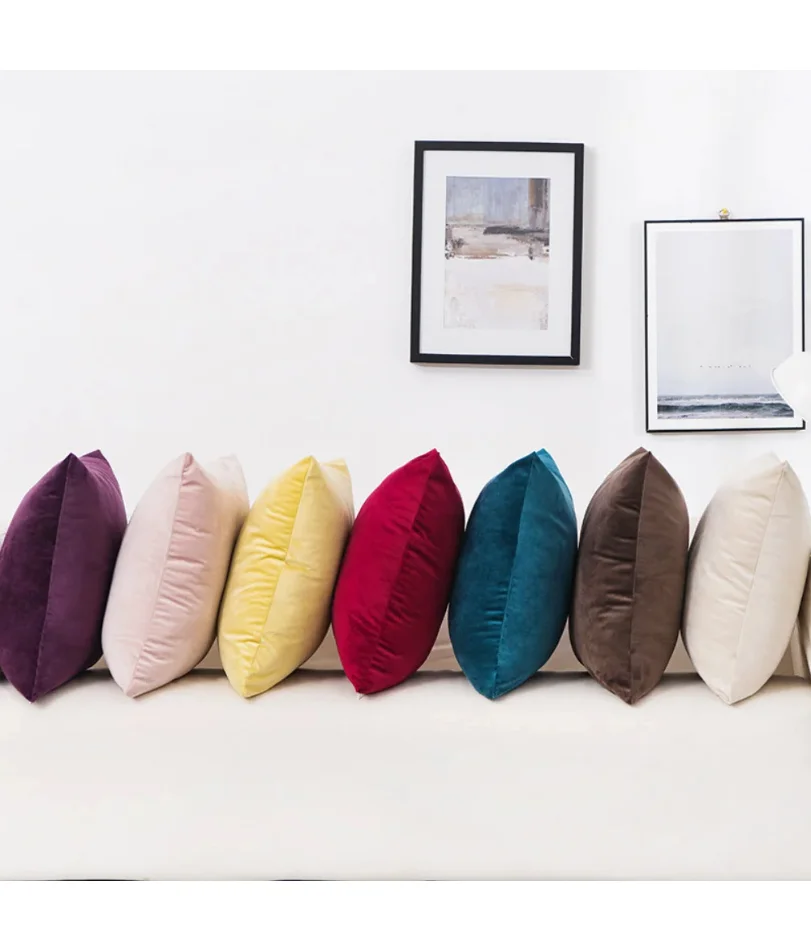 

Velvet Throw Pillow Cover Decorative Square Cushion Case for Sofa Bedroom 40x40/45x45/50x50/30x50/55x55/60x60cm Pillowcase