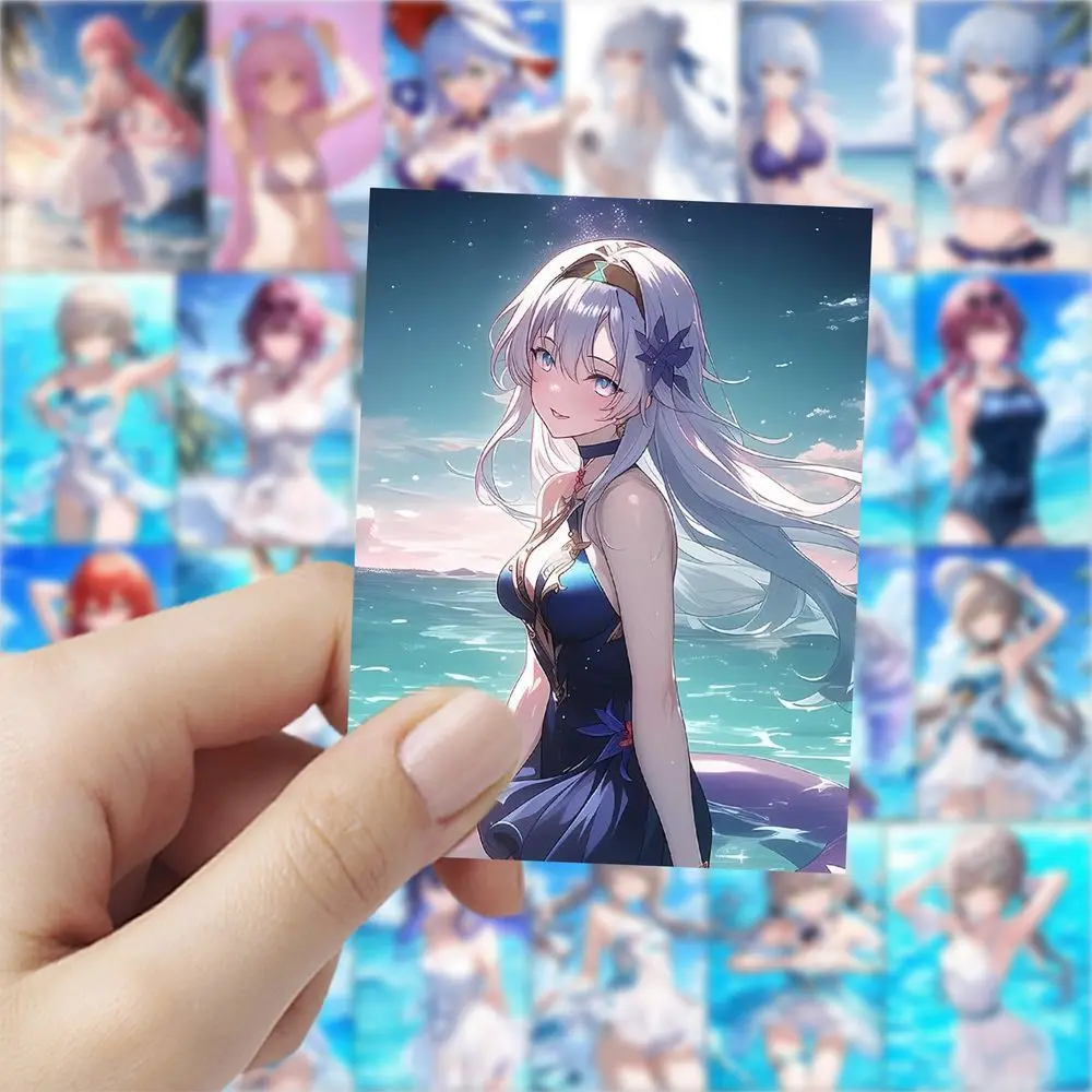 هونكاي-ملصقات أنيمي شخصية نسائية ، شارات رسومات كرتونية ، سكة نجوم ، خوذة ، لوح تزلج ، لاب توب ، دراجة نارية ، ملصق ، 61 *