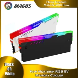 RAM Shell Radiator RGB DDR4 DDR3 Universal Heatsink Memory Vest ARGB 5V AURA Addressable Black White 1/2 Pcs Pack