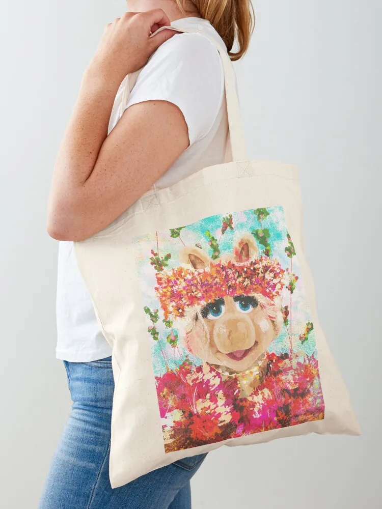 

Miss Piggy Art Tote Bag Woman shopper bag reusable shopping bags large tote bag Large bags for women
