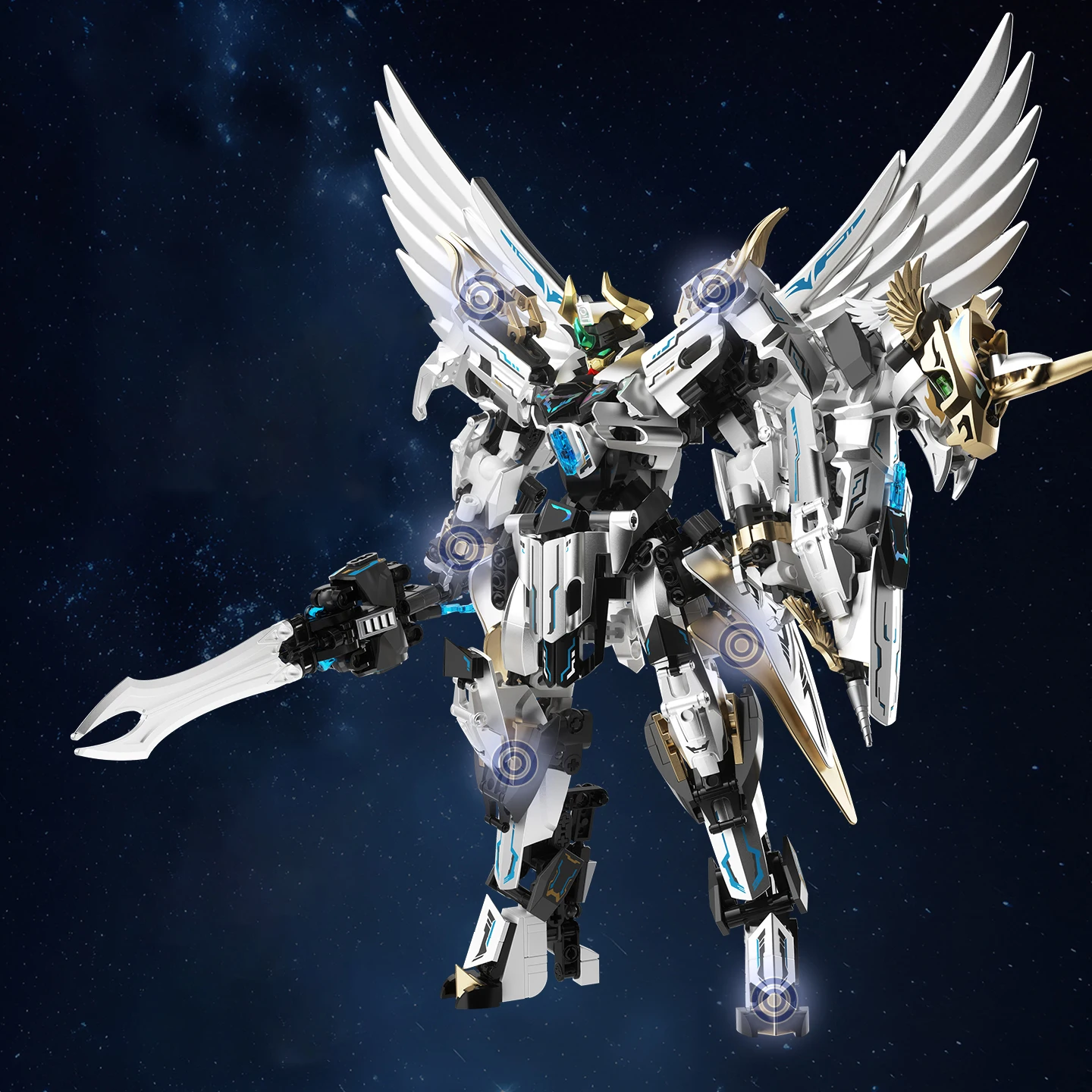 

JAKI Mecha Series 2-в-1 трансформирующая модель Пегаса в сборе, робот, орнамент, набор строительных блоков для мальчиков, игрушка на день рождения, подарок