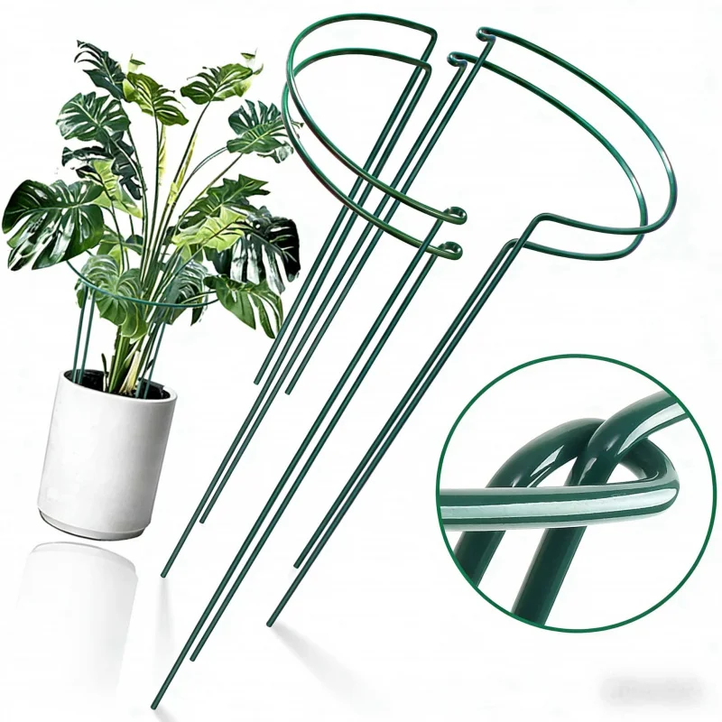 35CM 6-12 Stück Halbrunde Metall-Pflanzengitter für den Innenbereich, für Pfingstrosen, grüne Radieschen, Topfpflanzen, Fixierringe, Garten-Kletterstützen, Rankhilfen