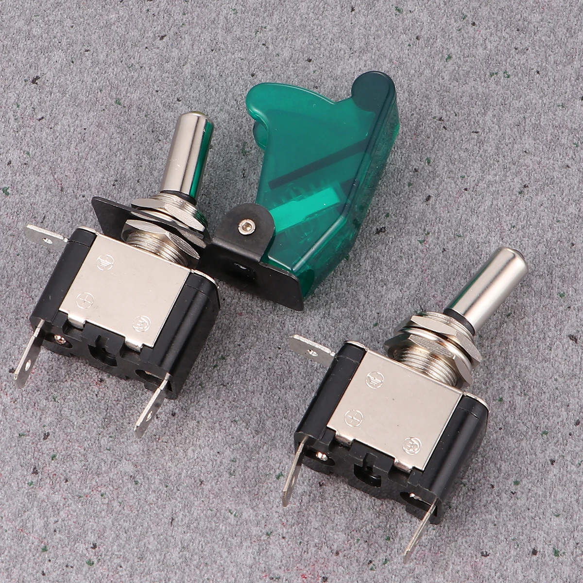 

2 Pcs On/off LED Fog Light Switch 12V ASW-07D Toggle Self-locking Outdoor Green