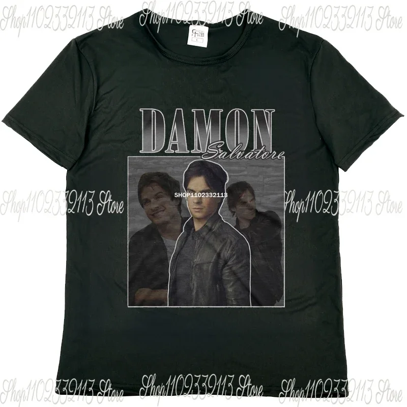 Damon Salvatore The Vampire Diaries Men's T Shirt  Short Sleeve Round Neck T-Shirts Summer Clothes