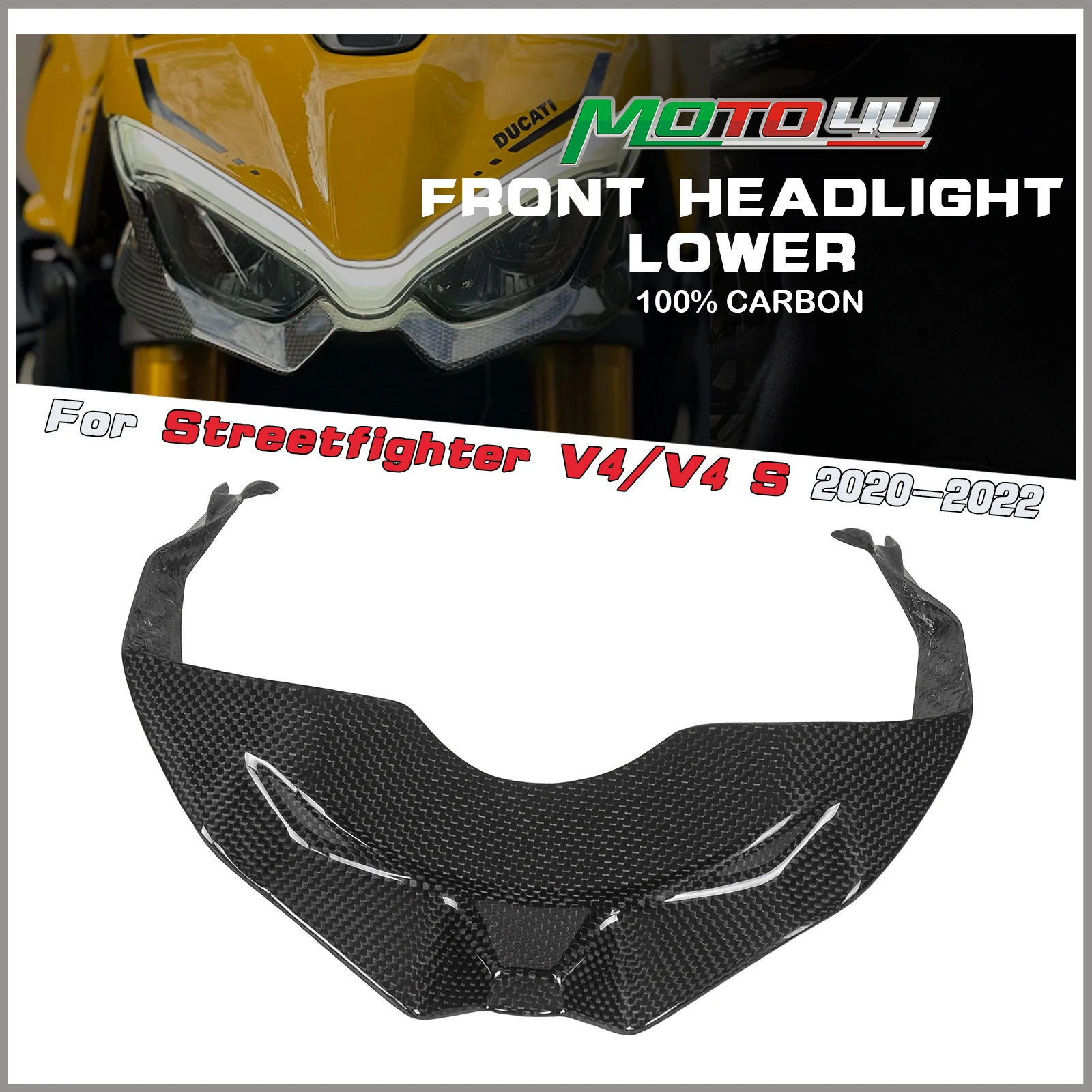 

For Ducati Streetfighter V4 100% Carbon Fiber Front Fairing Lower Part Motorcycle Modification