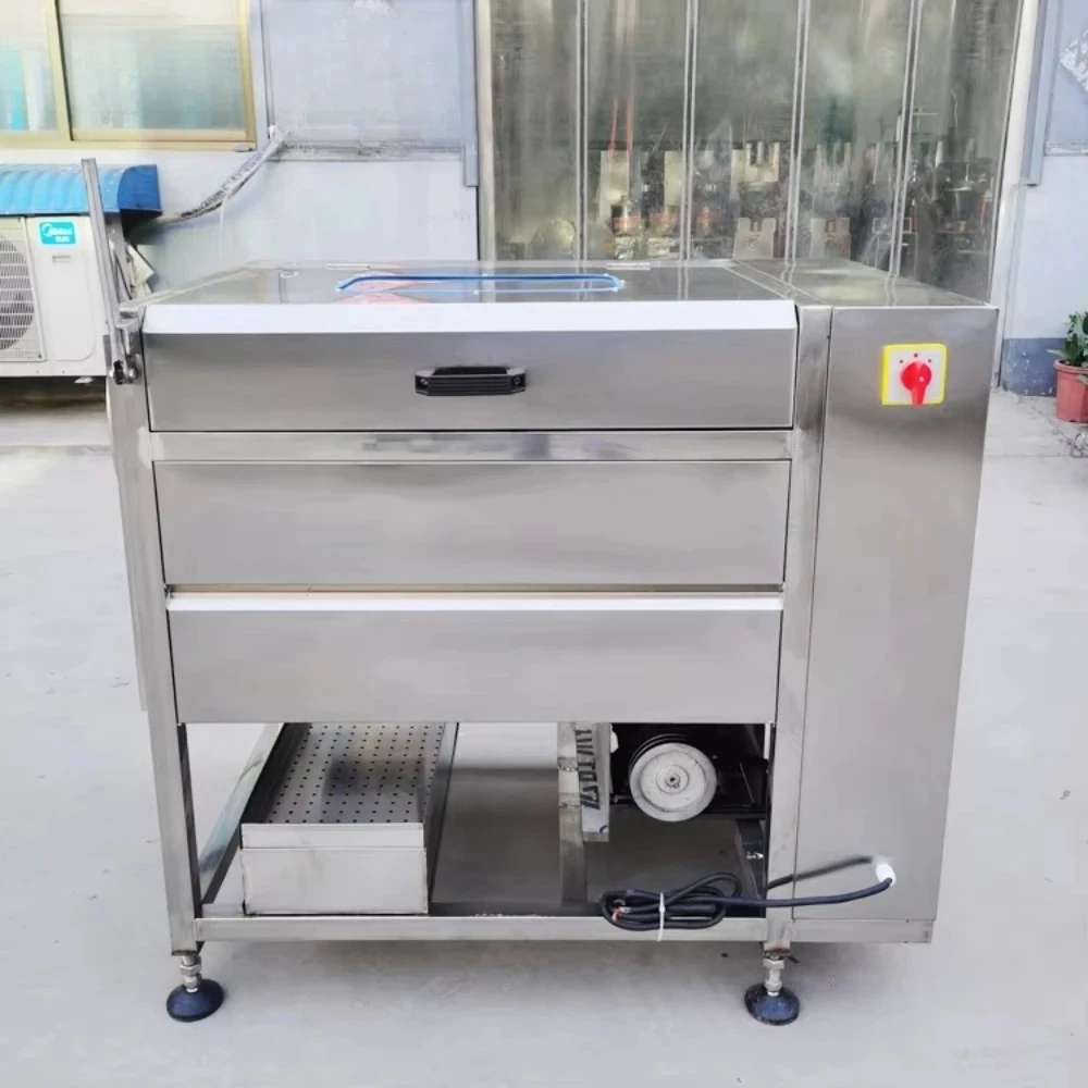 Potato Washing Peeling Machine,Fully Automatic Brush Roller Potato Peeler–Commercial Carrot/Ginger/Radish FruitVegetableCleaner