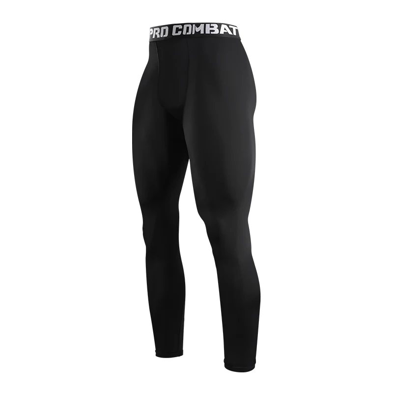 Men Base Layer Exercise Trousers Compression Running Tight Sport Cropped One Leg Leggings Basketball Football Yoga Fitness Pants