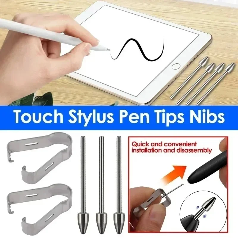 For Samsung Galaxy Tab S6 S7 S8 S9 S23 Note 1 Tablet Pencil Nibs Wear Resistant Replacable Stylus Tip Titanium Alloy Silver