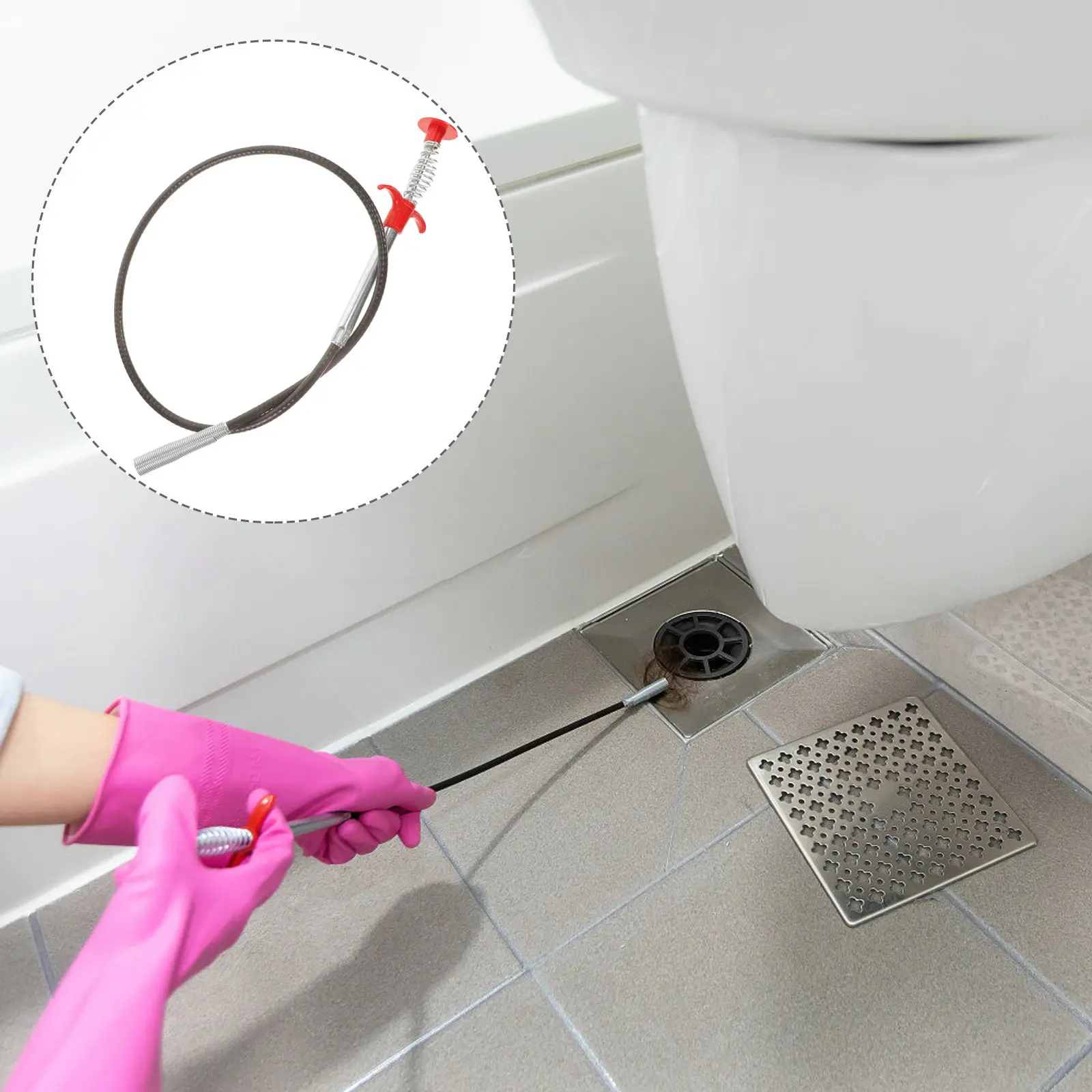 

Effortless Drain Hair Catcher Tool Bendable Hose Clip for Kitchen Sink Bathroom Tub Shower Drain Litter Removal Cleaning Tool