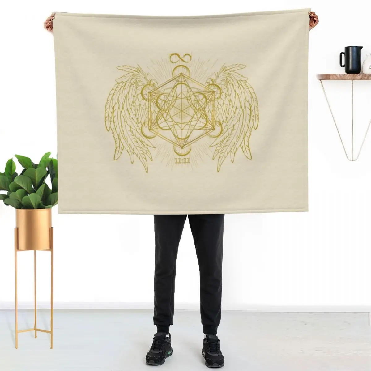 ARCHANGEL METATRON SACRED GEOMETRY Throw Blanket Cute Decorative Throw Hairy Furrys for winter Blankets