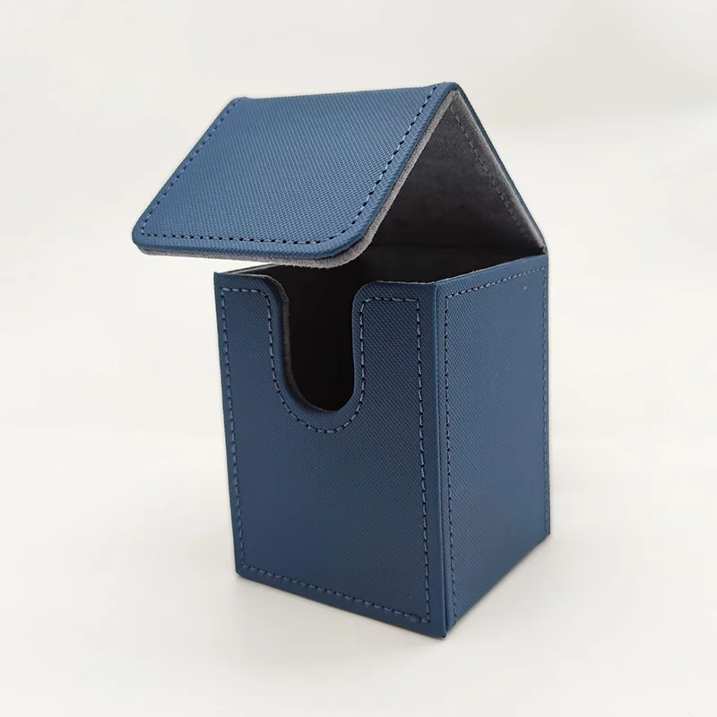 Kaartendoos, kaartendoosje voor meer dan 100 kaarten met hoesjes, PU lederen kaartendoos voor game trading cards.