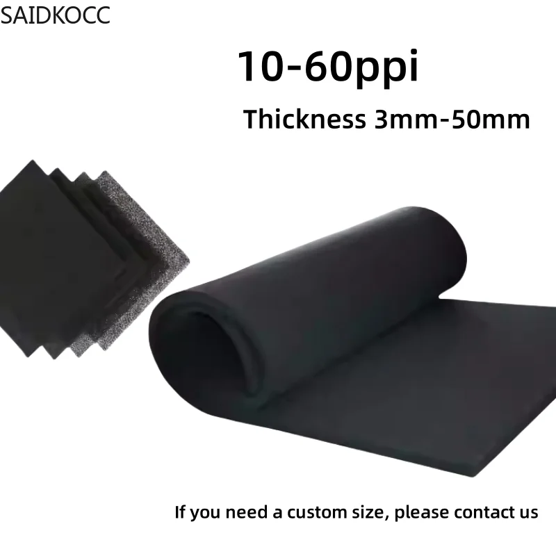 SAIDKOCC 3mm 10PPI-60PPI Filter Net Air Compressor Flame Retardant Filter Cotton Fire Dust Sponge Antiflaming Filtrating Screen