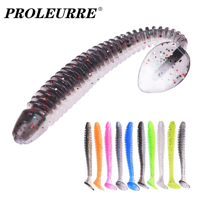 

Рыболовная приманка Proleurre, 5 см, 7 см, 9 см, двухцветная, из силикона, Мягкая приманка в виде червя искусственная, наживки плавающие наживки