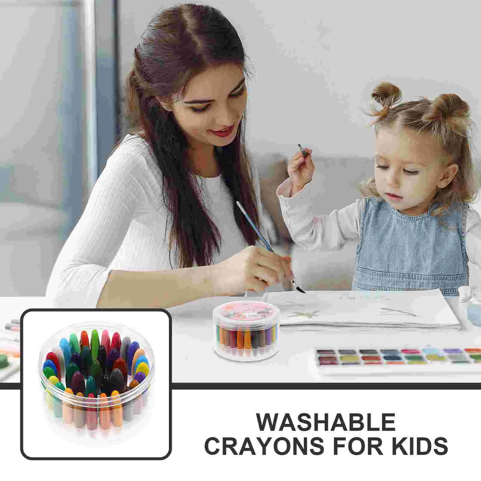  36 Pcs Crayon Crayons for Toddler Small Toddlers 1-3 Wax Marker Pencil Colored Creepy Colour Handheld