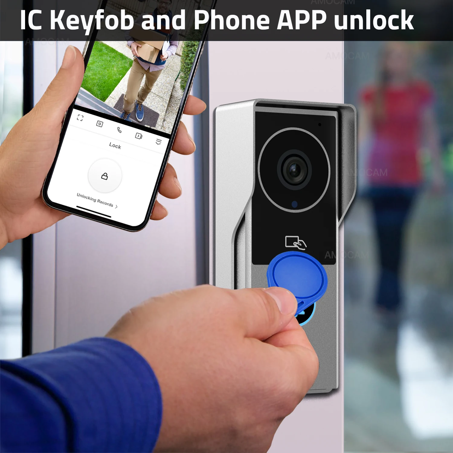 7 بوصة 1080P تعمل باللمس فيديو إنترفون الذكية واي فاي جرس باب يتضمن شاشة عرض فيديو نظام باب الهاتف كاميرا تويا بطاقة فتح للمنزل شقة