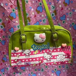 Sanrio Original Hello Kitty Bag Y2k Spicy Girl Shoulder Bag Large Capacity Cute JK Soft Girl Uniform Tote Bag Holiday Gift Girl