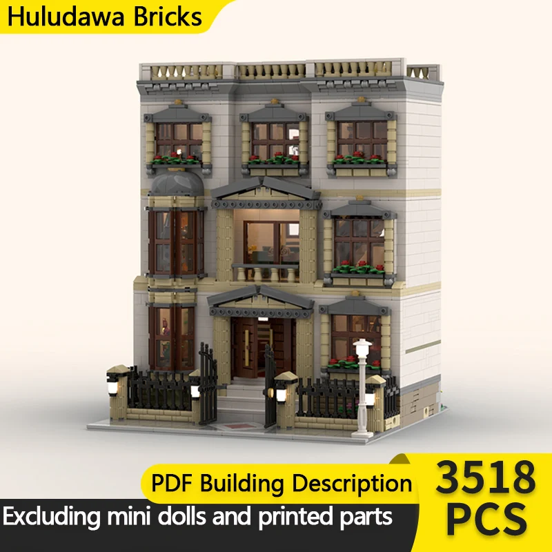 

City Street View Model MOC Building Bricks Classicistic Villa Modular Technology Children Holiday Gifts Assemble Toys Suit