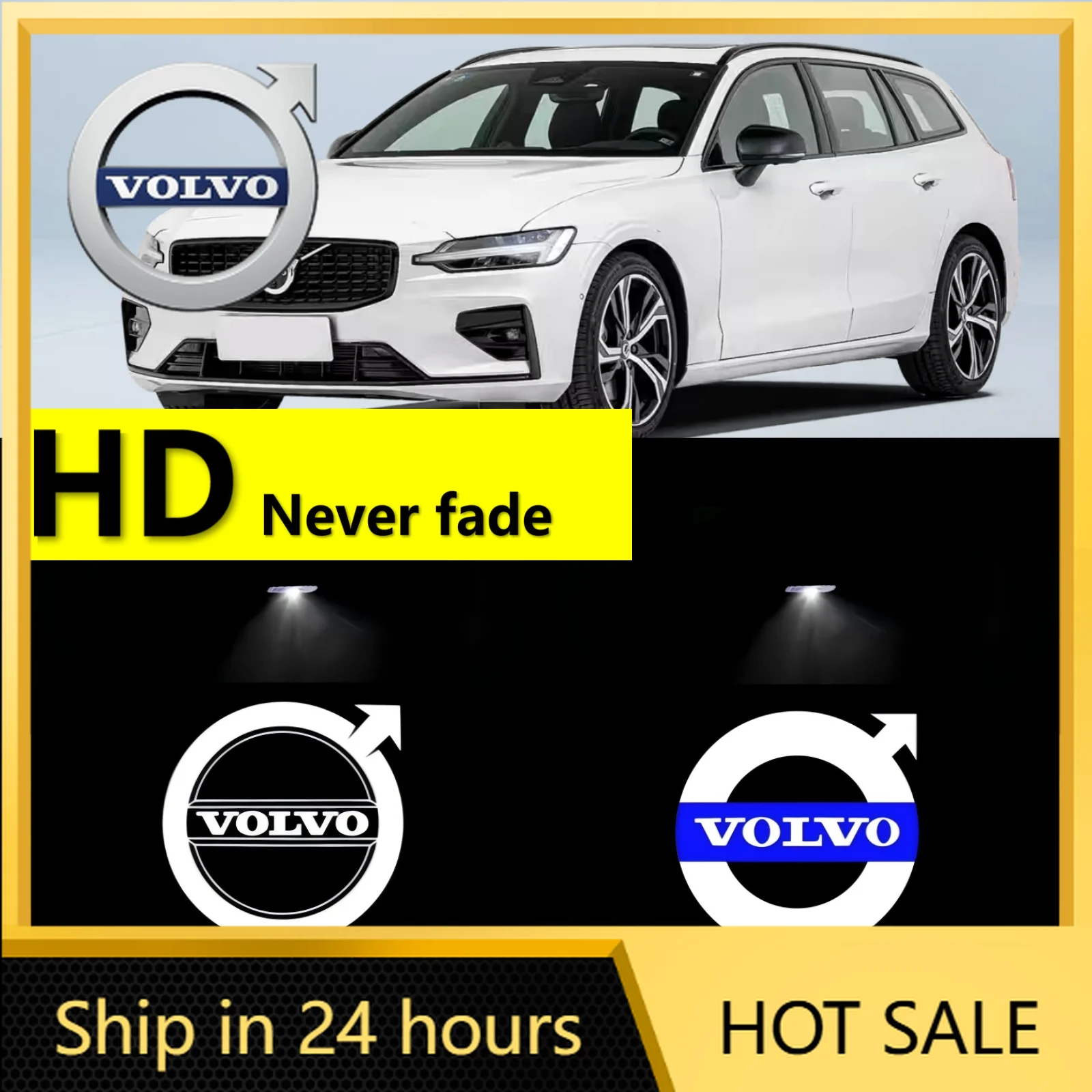 

2026 Новый для Volvo Emblems HD 2X Автомобильный светодиодный дверной светильник, проектор с логотипом Ghost Shadow Light, автоаксессуары для Volvo V40 V60