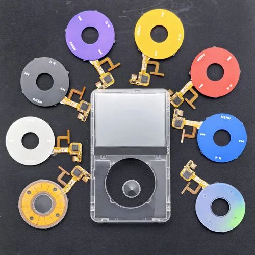 Imagen 2 del producto Placa frontal transparente, carcasa frontal transparente con botón flexible de rueda de clic para iPod Classic 5ta generación 5,5 vídeo 30GB 60GB 80GB