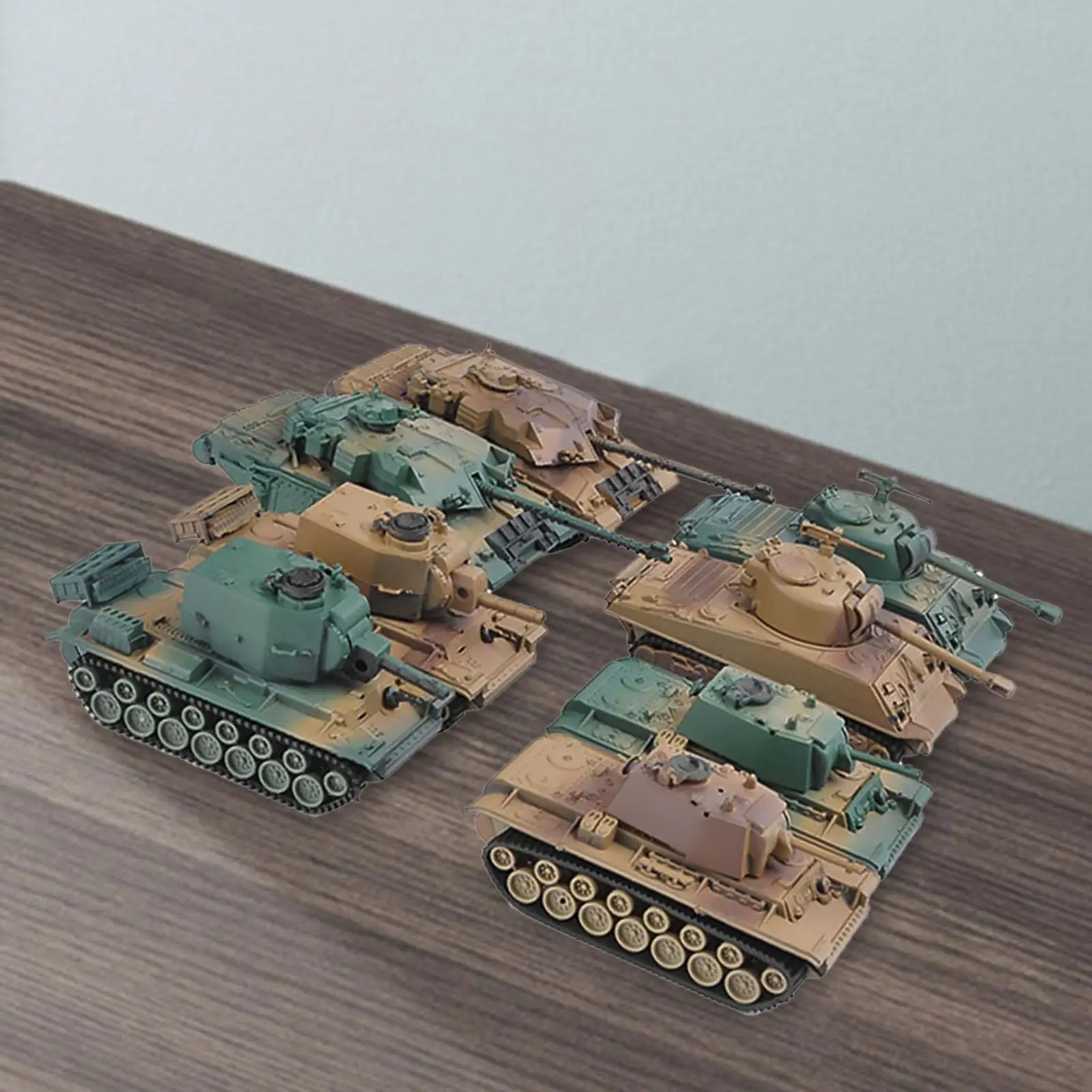 2x 1:72 Assemble Tank Kits DIY Model Table Ornaments for Present