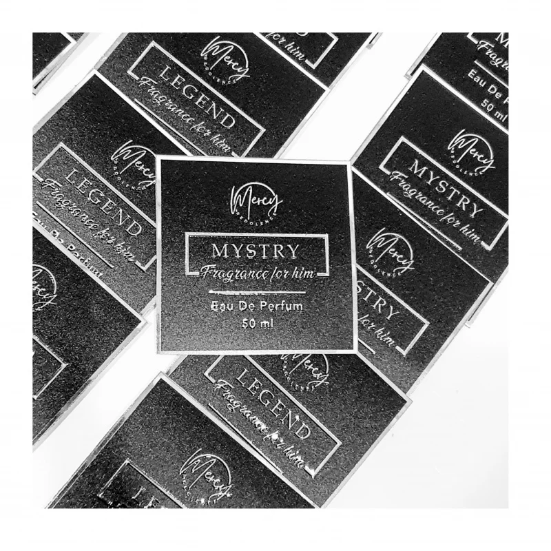 custom.High Quality Custom Adhesive Waterproof Metal Perfume Bottle Label Sticker Printing Embossed Design Shampoo L