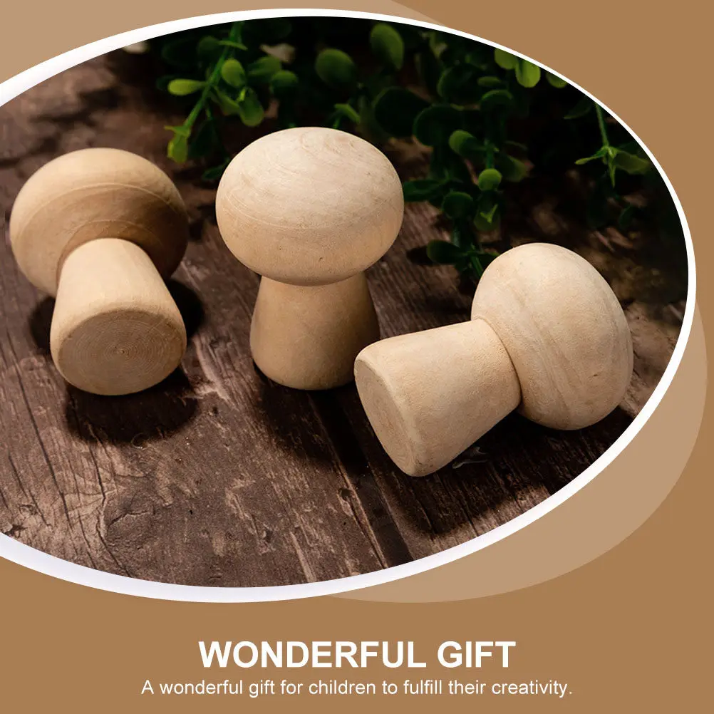 

20 шт. деревянных заготовок в форме грибов для росписи, декоративные элементы для проектов DIY, украшения для дома и рабочего стола