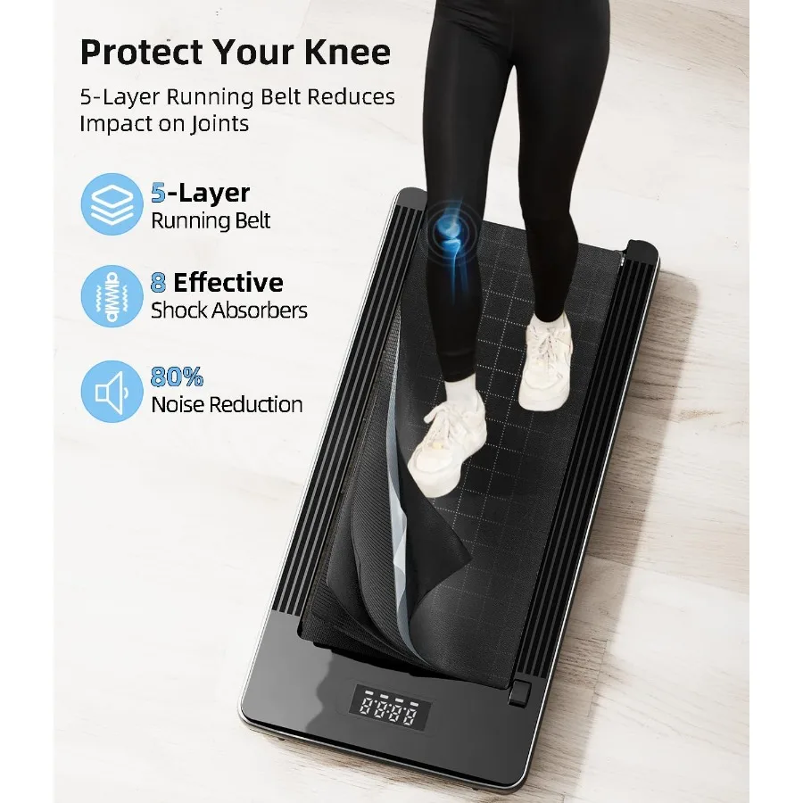 وسادة المشي - جهاز مشي تحت المكتب للمنزل/المكتب، محمول مع شاشة LED للتحكم عن بعد - مثالي لعشاق اللياقة البدنية