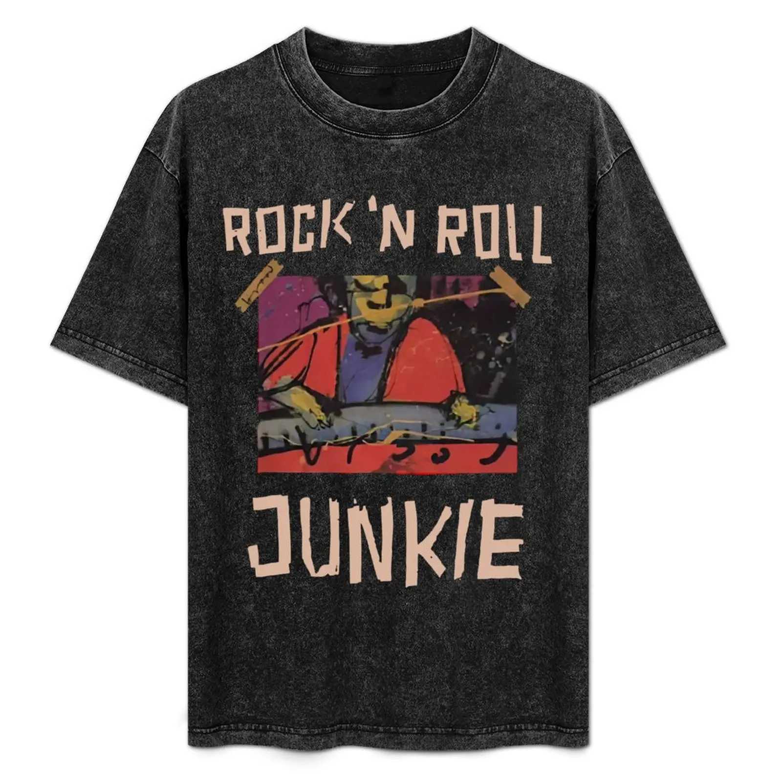 

Herman Brood Rock _amp_ Roll Junkie T-Shirt Big and Tall Gym T-Shirt