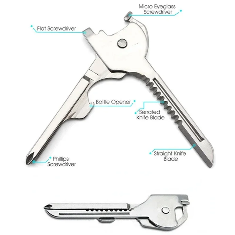 

6 in 1 Multifunction Foldable Knife Portable Key Outdoor Screwdriver Bottle Opener Keychain Camping Hiking Knife EDC Tools