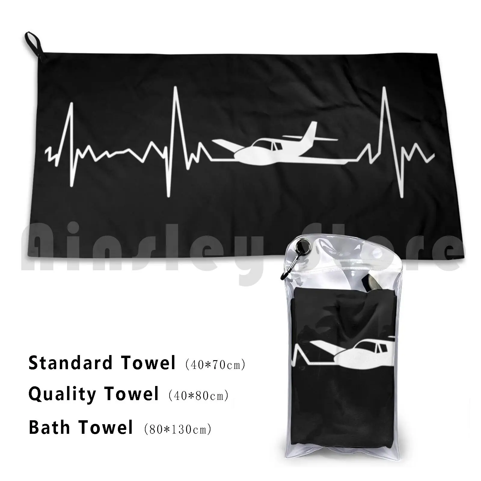 Airplane Pilot Heartbeat Flying Custom Towel Bath Towel Aviation Fly Flying Flight Airport Travel Airplane