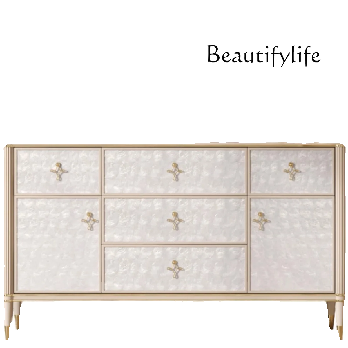 

American Light Luxury Shell Chest of Drawers Solid Wood Modern Minimalist Living Room Aisle Storage Entrance Cabinet
