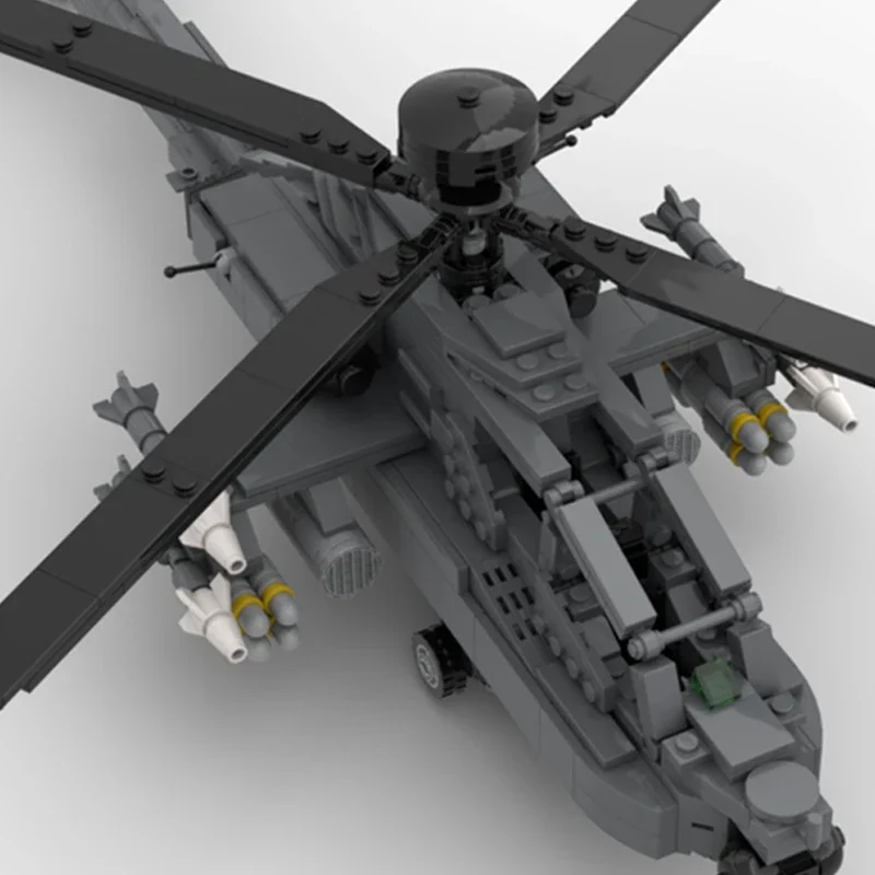 MOC-Construindo Tijolos de Blocos Modulares para Crianças, Modelo Militar, AH-64D, Apache Longbow, Tecnologia de Helicóptero, Montagem DIY, Brinquedos Presentes